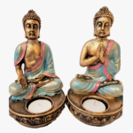 Pareja Portavelas de Buda