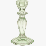 Portavelas de cristal verde claro