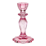 Portavelas de vidrio rosa
