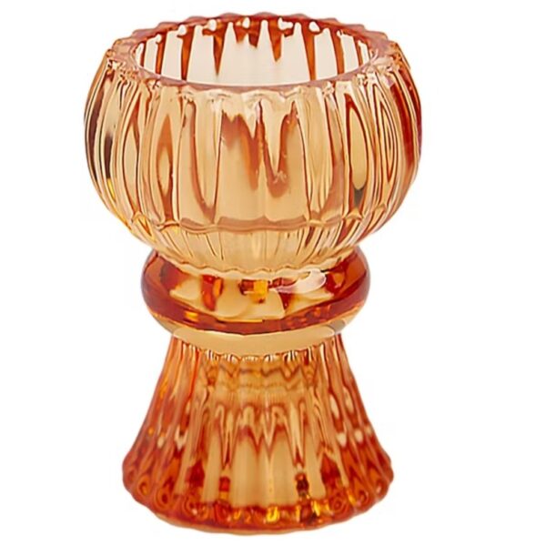 portavelas pequeño cristal naranja