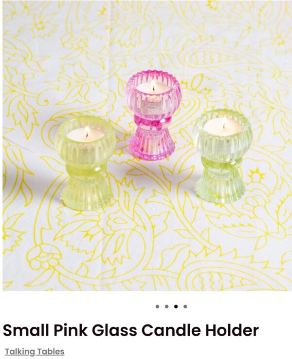 portavelas pequeño cristal naranja - Imagen 2