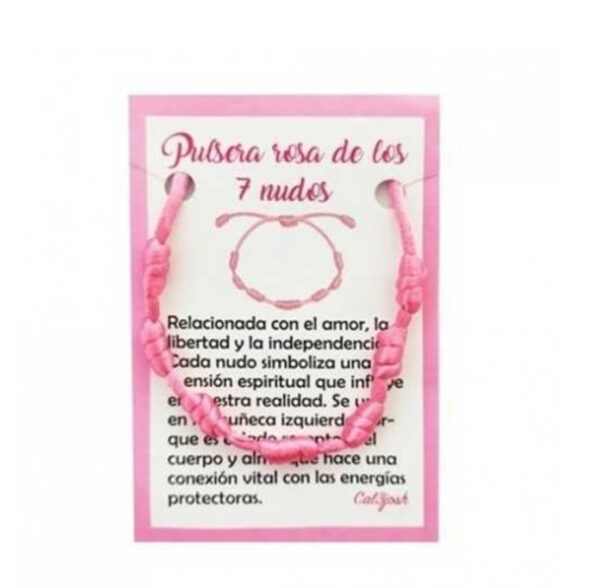pulsera 7 nudos rosa(amor)