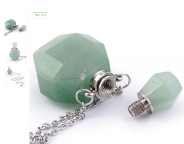 colgante botella perfume cuarzo aventurine