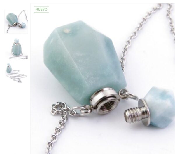 colgante botella perfume amazonite