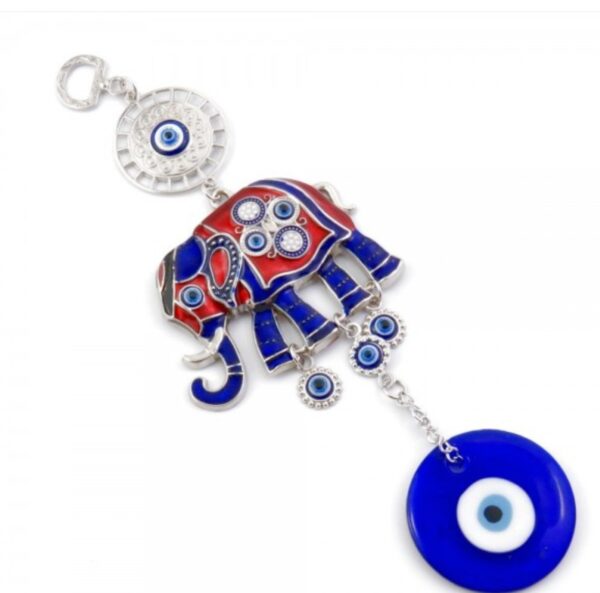 Ojo turco con elefante para colgar