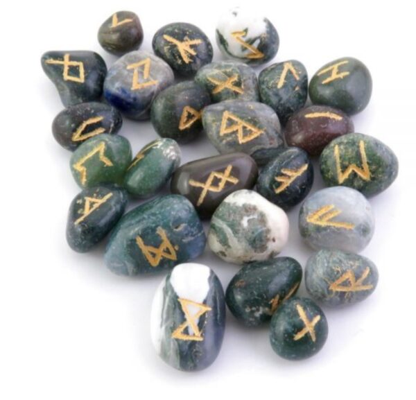 Piedras,Runas de piedra ágata musgo.