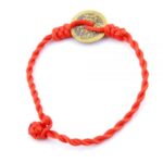 Pulsera roja moneda de fen shui .prosperidad .