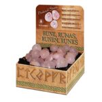 Piedras,Runas de cuarzo rosa con caja y instrucciones