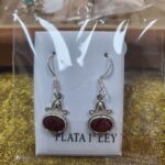 pendientes plata rubí