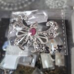 colgante plata 
mariposa y rubi